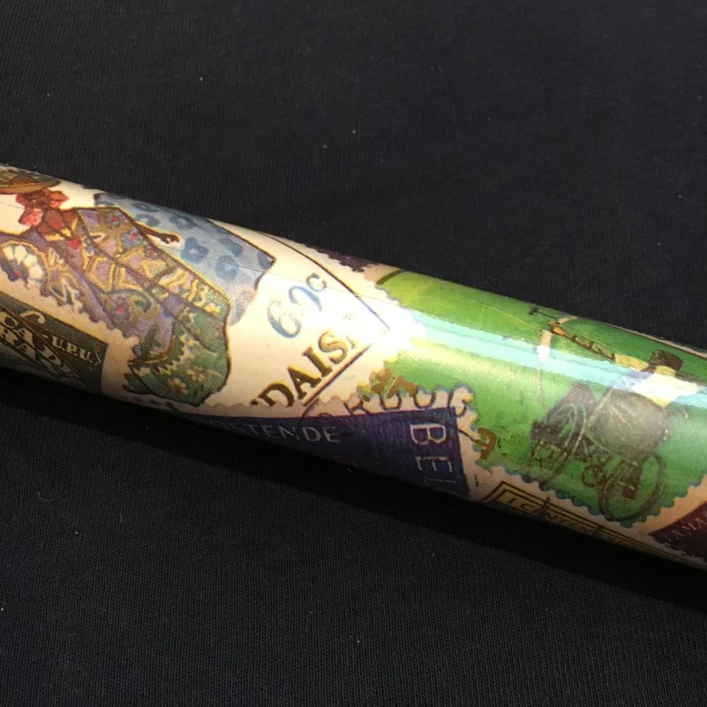 Postage Stamps Wrapping Paper  Concepts Design Deluxe Gift Wrap Foreign Stamps